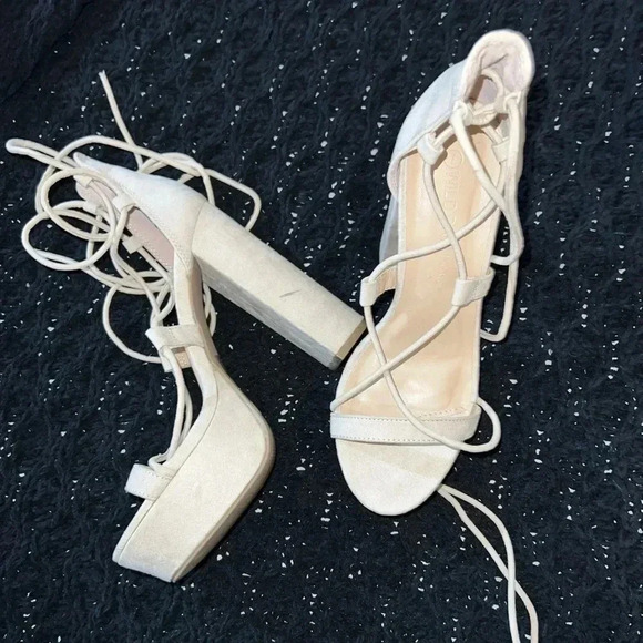 Suede Platform Heels - Picture 3 of 4